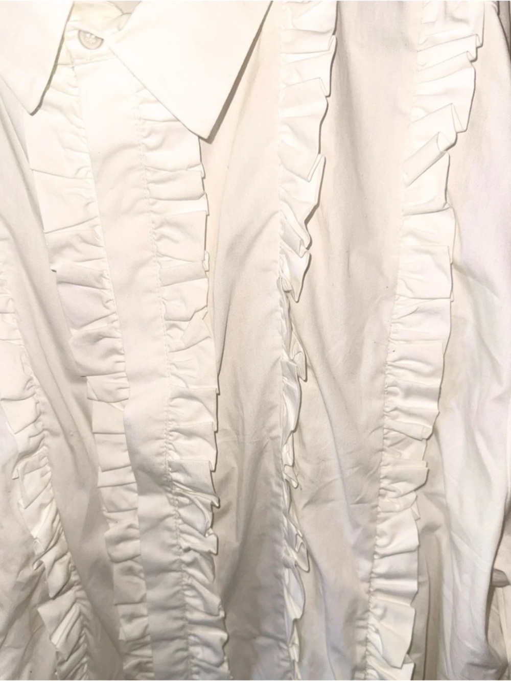 ASOS Cream Ruffle-Front Men's Dress Shirt - Picture 3 of 4